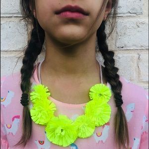 J.Crew Crewcuts Neon Yellow Floral Necklace